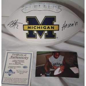  Charles Woodson Autographed Football with Heisman 97 