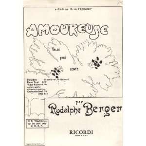   (Valse Tres Lente) Rudolphe Berger, A Madame M. de Feraudy Books