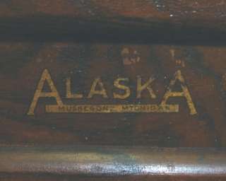 Antique Solid Oak Alaska Ice Box Storage Marked  
