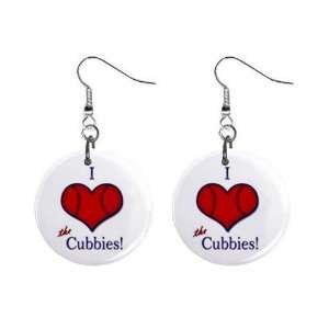 I Love the Cubbies BaseBall Chicago Cubs Dangle Button 