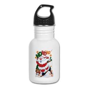   Water Bottle Merry Christmas Santa Claus Skiing Ho Ho Ho Everything