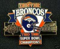 Denver Broncos 2X Super Bowl Champions Logo Pin  