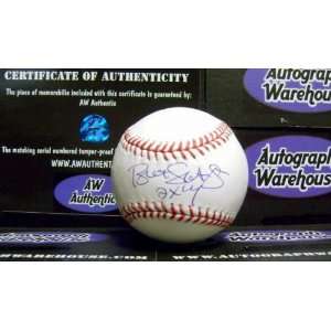  Signed Bret Saberhagen Baseball   inscribed 2x Cy 