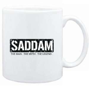  Mug White  Saddam  THE MAN   THE MYTH   THE LEGEND 