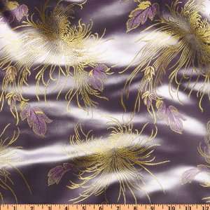  44 Wide Chinese Brocade Floating Mums Lilac Fabric By The 