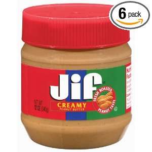 Jif Creamy Peanut Butter, 12 Ounce (Pack of 6)  Grocery 