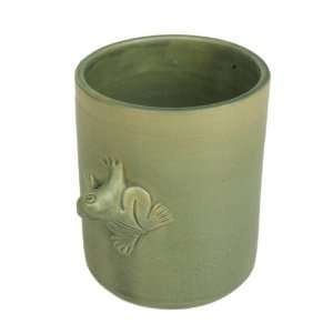  Ceramic Green Pencil Cup Frog Claymation Pencil Cup [Frog 