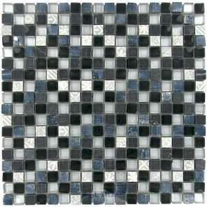 Quartz fusion 5/8 x 5/8 mesh mounted glass mosaic in scacchi