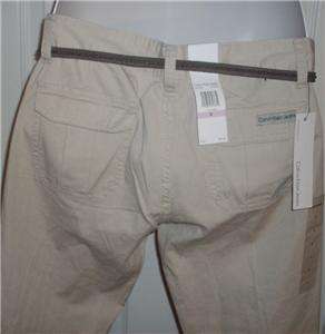 Nwt CK Calvin Kline Jeans Belted Pants, Peyote, Size 6, Retail $69.50 