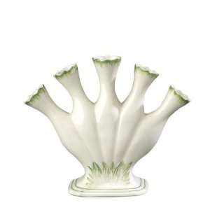  Andrea By Sadek 4.5h Green/cream Five Finger Vase Patio 