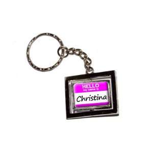  Hello My Name Is Christina   New Keychain Ring Automotive