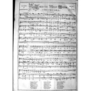    1848 SHEET MUSIC UNDER HOLLY BOUGH CHRISTMAS LYRIC
