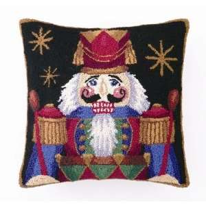 Christmas Nutcracker Soldier with Drum Wool Throw Pillow, 18 Inch X 18 