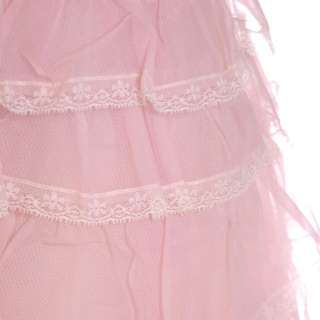 Vintage Pink Party Dress Chiffon Ruffles Skirt 1950s 2  