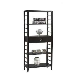  4 Tier Bookshelf with Ladder Design in Black Finish 