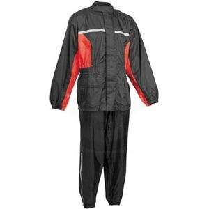  River Road High N Dry Two Piece Rainsuit   Large/Black/Red 