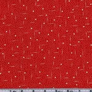  45 Wide Back Porch Prints Dots and Dots Red Fabric By 