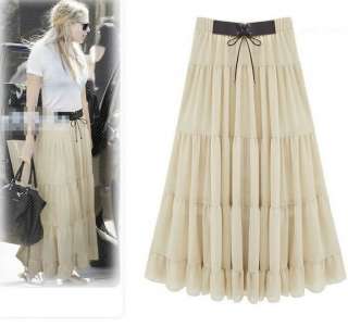 Womens Skirts Casual Long Chiffon SKirt Party Faux Leather Cool 