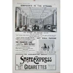  1905 Advert State Express Cigarettes Tavern Art Papers 