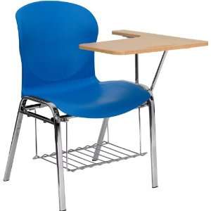  Blue Shell Chair With Left Handed Laminate Tablet Arm and Book 