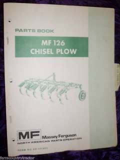 Massey Ferguson 126 Chisel Plow Parts Manual  