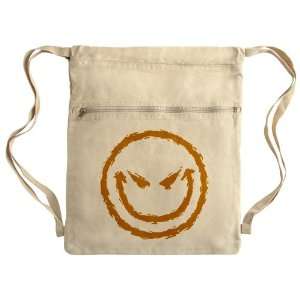  Messenger Bag Sack Pack Khaki Smiley Face Smirk 