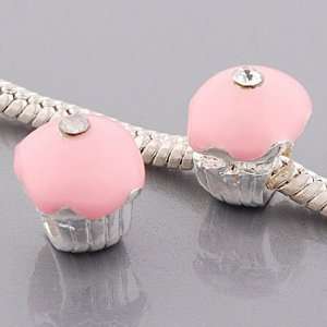  CK1 Pink Cupcake Bead Fits Pandora Chamilia Style Bracelet 