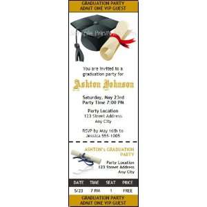  Cap & Diploma Graduation Party Ticket Invitation Health 