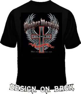 Prayer Warrior Christian Biker Back Design T Shirt S 6x  