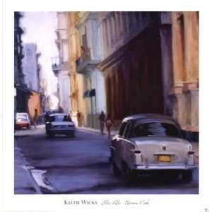  Slow Ride   Havana, Cuba Poster by Keith Wicks (27.00 x 28 