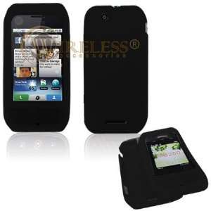  Motorola CLIQ Silicon Skin Cover Case (Black) Cell Phones 