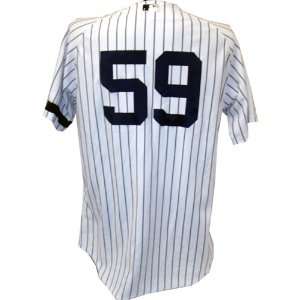  2010 Game Issued #59 Pinstripe Jersey w/ George M. Steinbrenner 