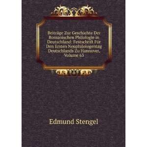   Deutschlands Zu Hannover, Volume 63 Edmund Stengel Books