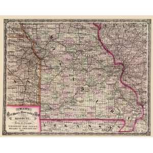  STATE OF MISSOURI (MO) BY GEORGE F. CRAM 1875 MAP
