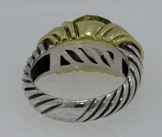 David Yurman Citrine 14K Gold and Silver Ring  
