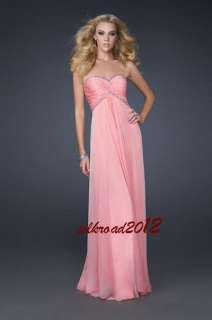 three Color full length chiffon Evening Bridesmaid Dresses Size 6 8 10 