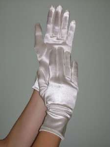 WRIST Length Stretch SATIN Gloves RED  