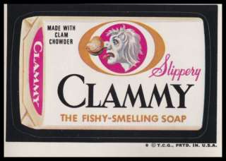 1974 Wacky Packages Series 6 Sticker Clammy Soap  