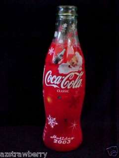 COCA COLA CLASSIC RED BOTTLE CHRISTMAS HOLIDAY 2003  