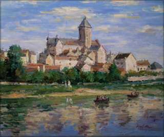 Claude Monet Church at Vetheuil Winter Reproduction, Hand Painted Oil 