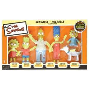  The Simpsons Zombie Simpsons Family Bendy Figures Set 