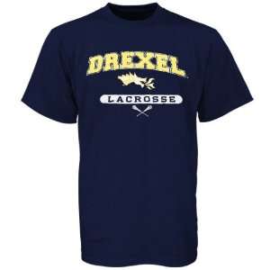  NCAA Russell Drexel Dragons Navy Blue Lacrosse T shirt 