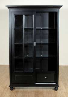 Black Lighted China Curio Showcase Cabinet Bookcase  