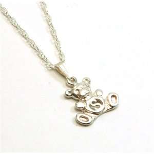  925 Silver Bear Initial S Pendant On 16 Chain TOC 