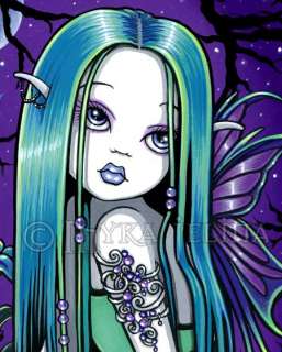 Gothic Moon Lilly Fairy Art Signed PRINT FAERIE Luna  