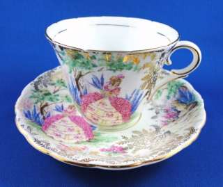 Lovely Victorian Pink Dress in Garden Colclough Scenic Tea Cup and 
