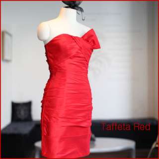   Taffeta Tube Top Cocktail Club Party Dress bridesmaid Red S,wedding