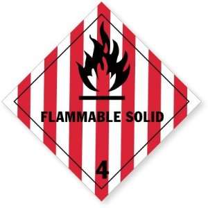  Flammable Solid Coated Paper Label, 4 x 4 Office 