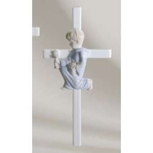 Pack of 4 Boy First Holy Communion Porcelain Wall Crosses 7.5  