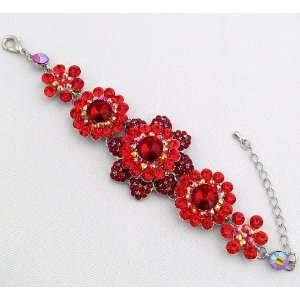   Prom Crystal Rhinestone Daisy Flower Bracelet 06 